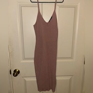 SHEIN Pink Spaghetti Strap Slip Midi Dress